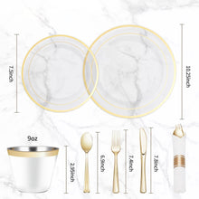 Goodluck Disposable Clear Gold Plastic Dinnerware Set
