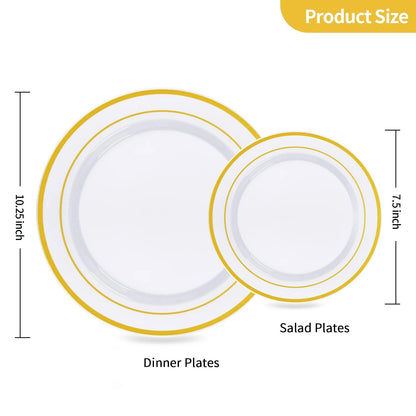 Goodluck Heavy Duty Disposable Gold Plastic Plates