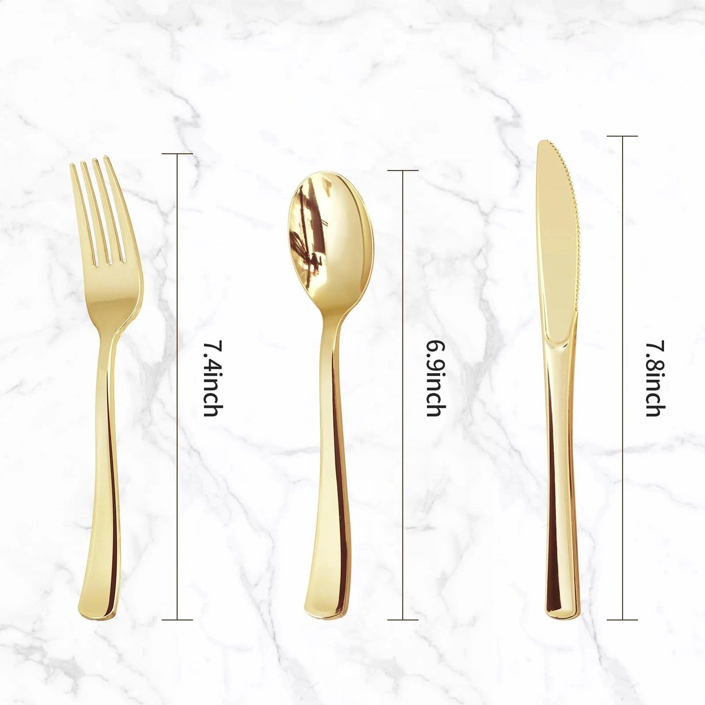 Goodluck Disposable Gold Dinnerware Set for Parties, Weddings, Catering and Daily Use