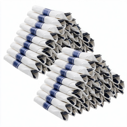 Elegant Pre-Rolled Plastic Silverware Set