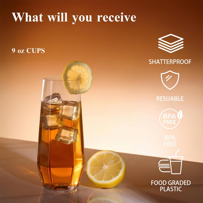 BPA-Free Shatterproof Plastic Wine Glasses Set for Weddings, Parties & Events
