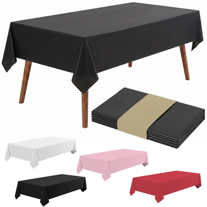 54 x 108 Inch Rectangle Disposable Plastic Tablecloth for Party, Picnic, and Barbecue