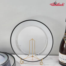 Goodluck Disposable Clear with Black Rim Plastic Plates Set for Parties
