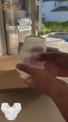 Goodluck 40 Pack 12 Oz Diamond Stemless Plastic Wine with Gold Rim Glasses for Whiskey or Cocktail