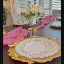 Goodluck White with Double Gold Rim Disposable Plates