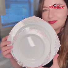 Goodluck Disposable Retro Rose Gold Plastic Dinnerware Sets