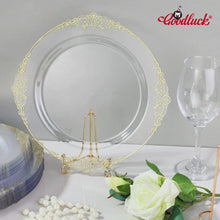 Goodluck Disposable Retro Clear with Gold Rim Plastic Plates