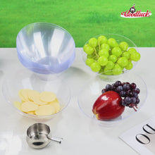 Goodluck 12 Pack 54oz Disposable Angled Crystal Plastic Serving Bowls for Chips, Snacks, Fruit, Salad