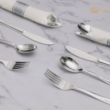 Goodluck Fancy Disposable Pre-Rolled Silver Plastic Silverware for Party, Wedding